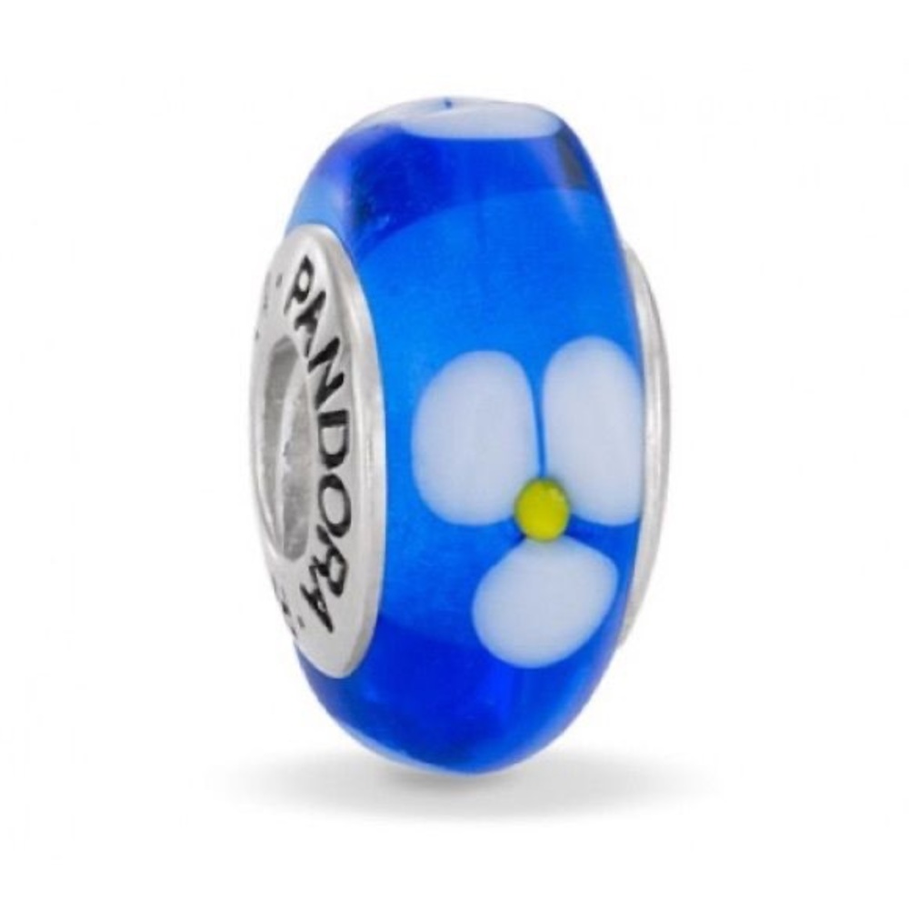 Authentic Blue and White Flower Murano